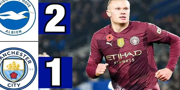 Liga Inggris - Brighton Berhasil Menang Comeback Atas Manchester City 2-1